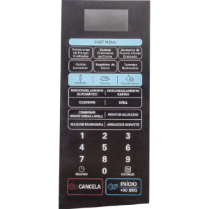 Membrana Teclado Forno Microondas Compatível Lg MH6346SS CHEF